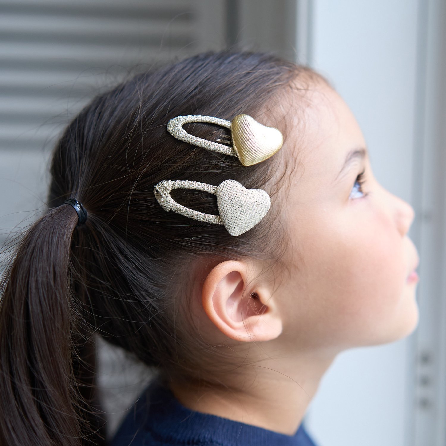 キラキラハートヘアクリップ2Pセット