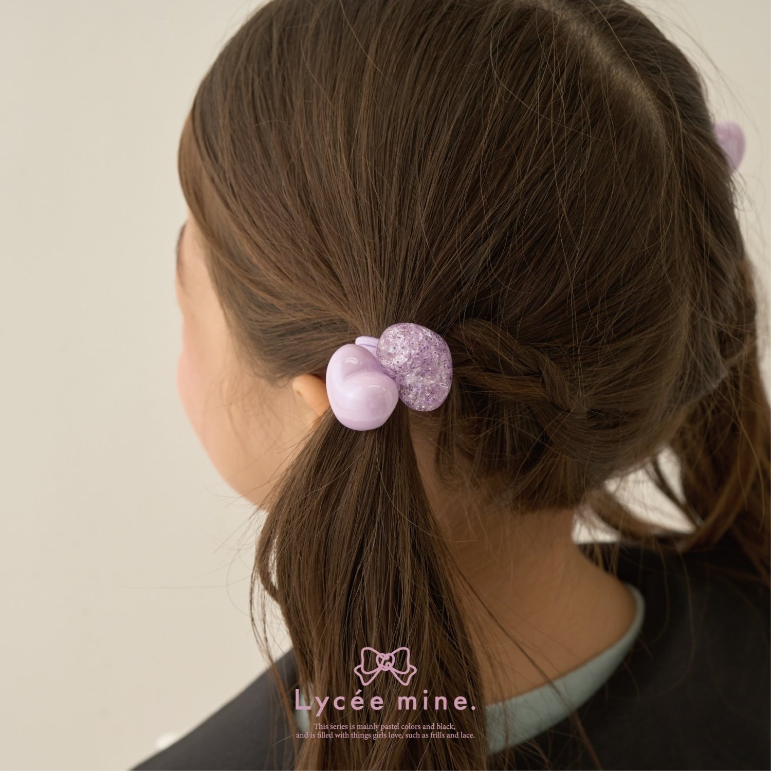 【Lycee mine バレエシリーズ】ラメハートヘアゴム2Pセット