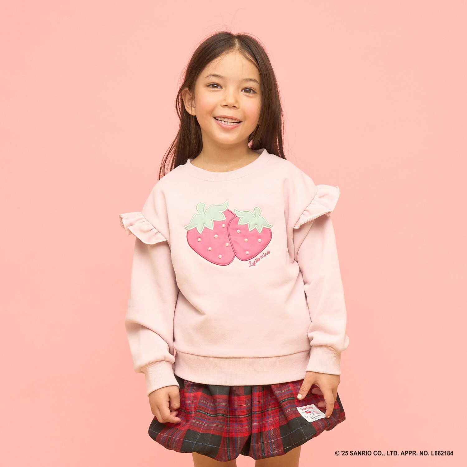 【速乾裏毛】いちごアップリケスウェット