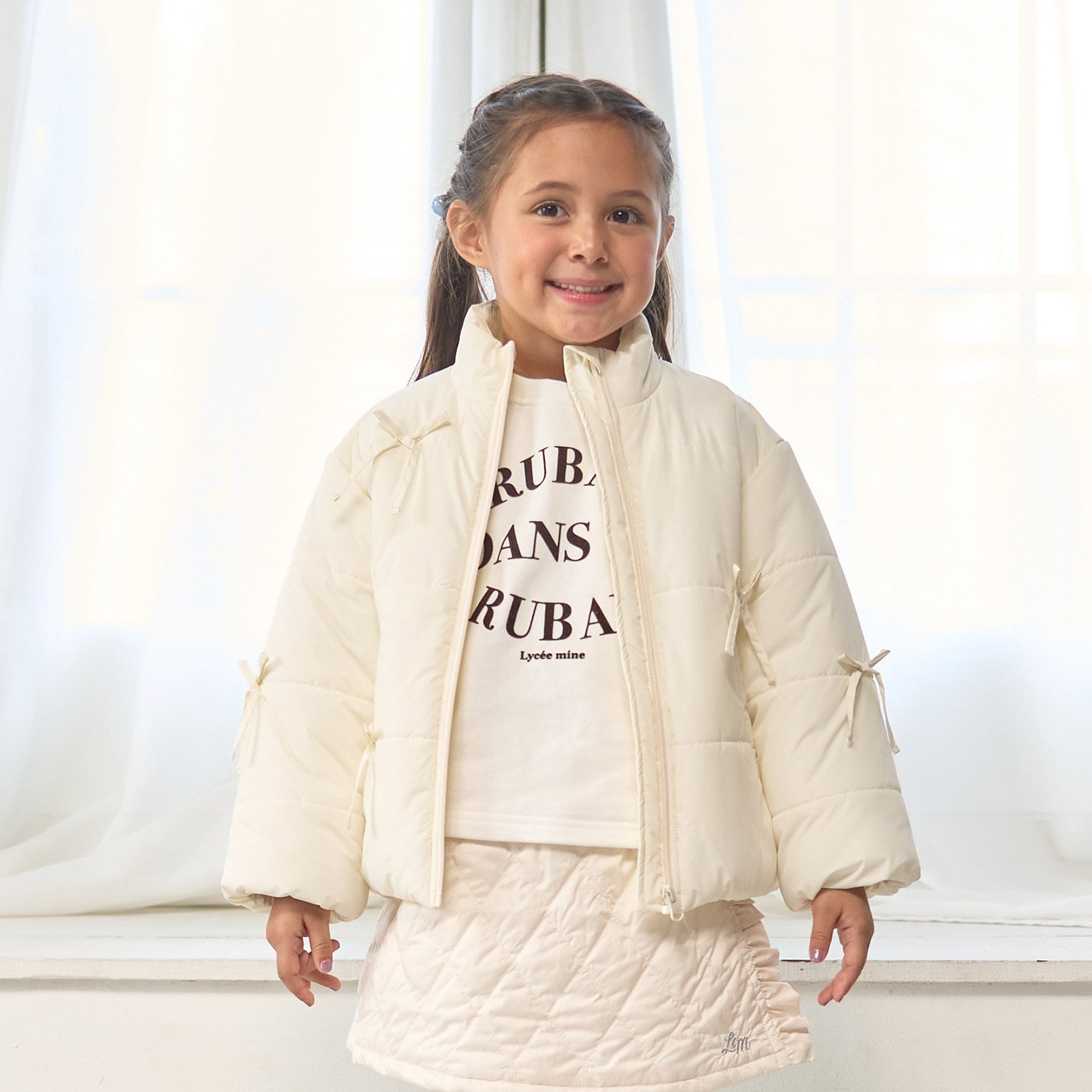 リボン付きパフジャケット