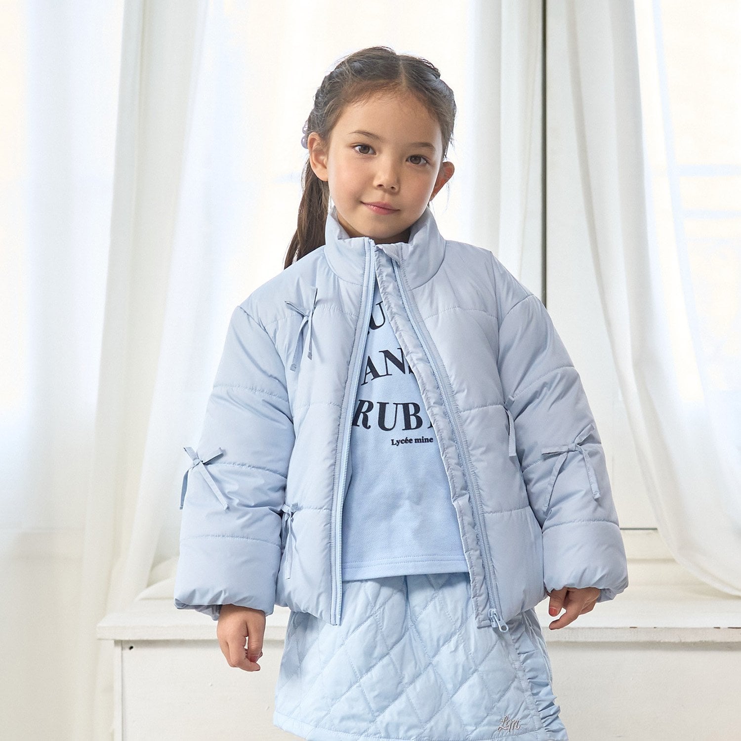 リボン付きパフジャケット