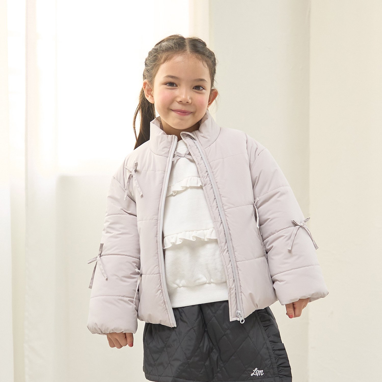 リボン付きパフジャケット