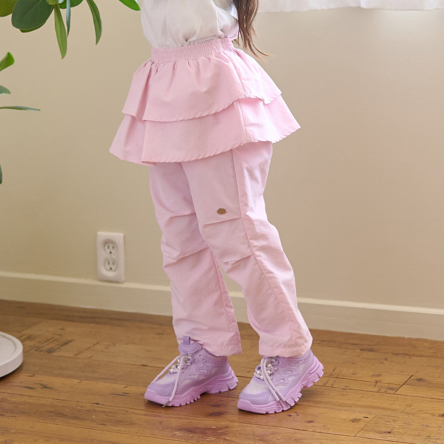 【スクール対応】【撥水・防汚・耐久・UV】レイヤードスカートパンツ