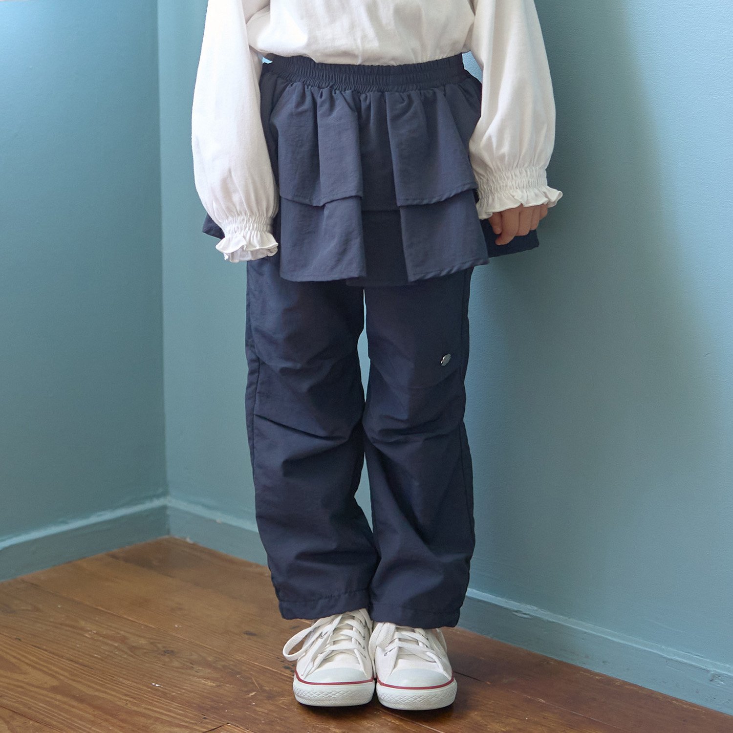 【スクール対応】【撥水・防汚・耐久・UV】レイヤードスカートパンツ