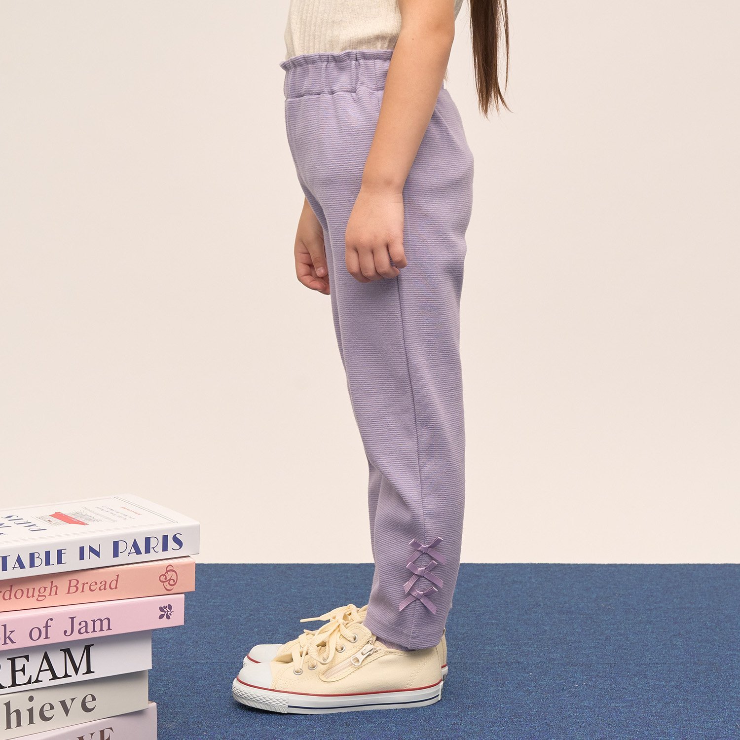 【ともパン】【防汚・速乾】リボンリボンストレートパンツ