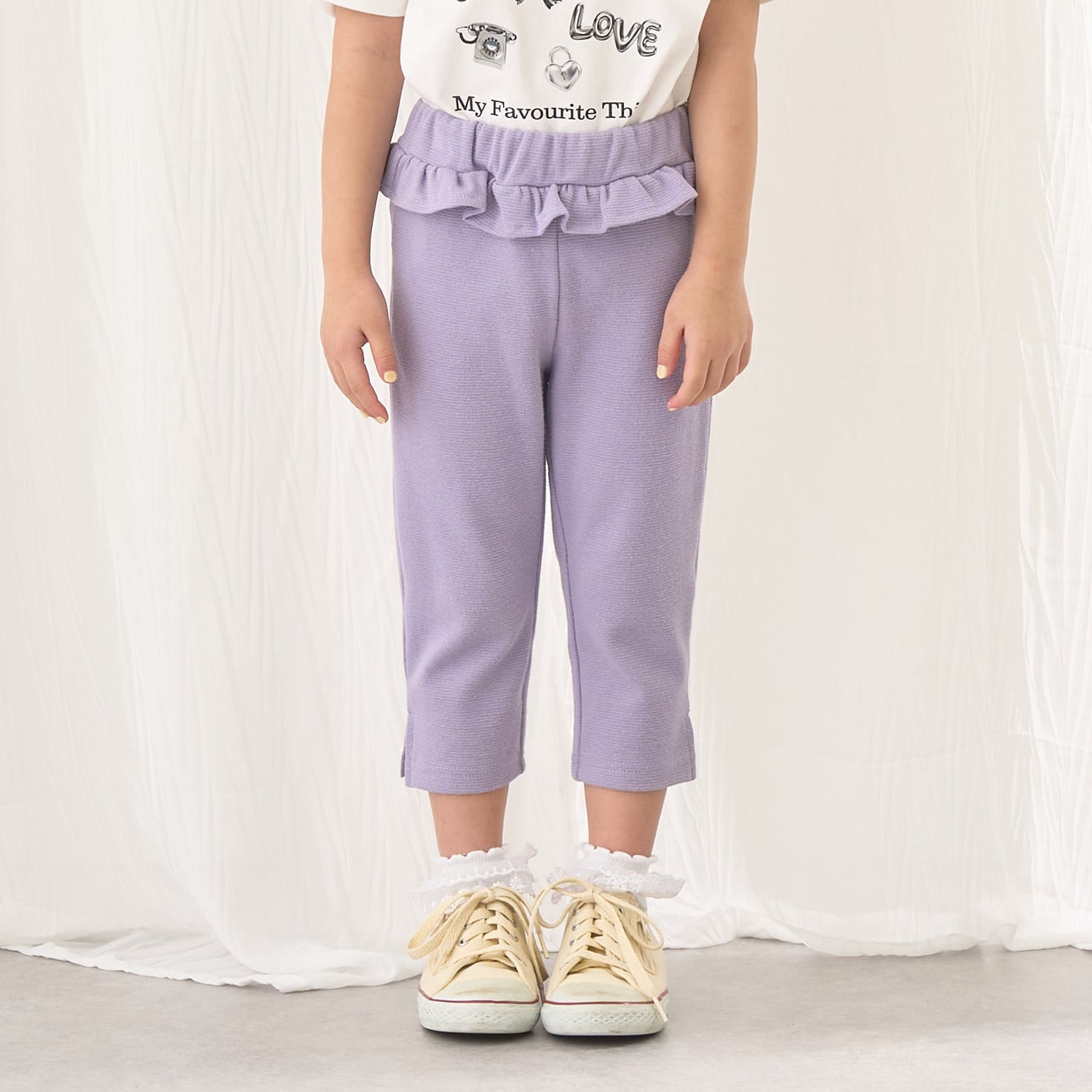 【ともパン】サイドスリット7分丈カプリパンツ