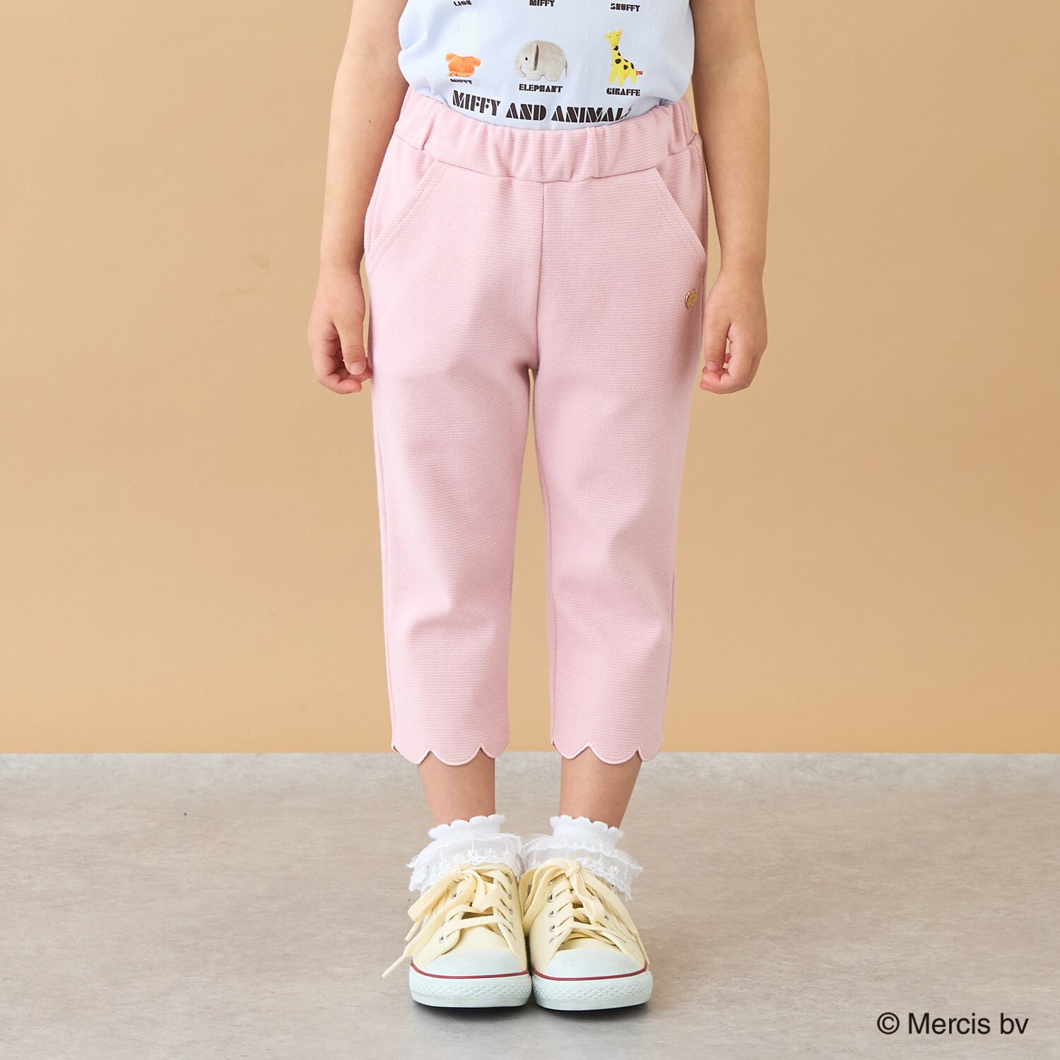 【ともパン】裾スカラップ7分丈カプリパンツ