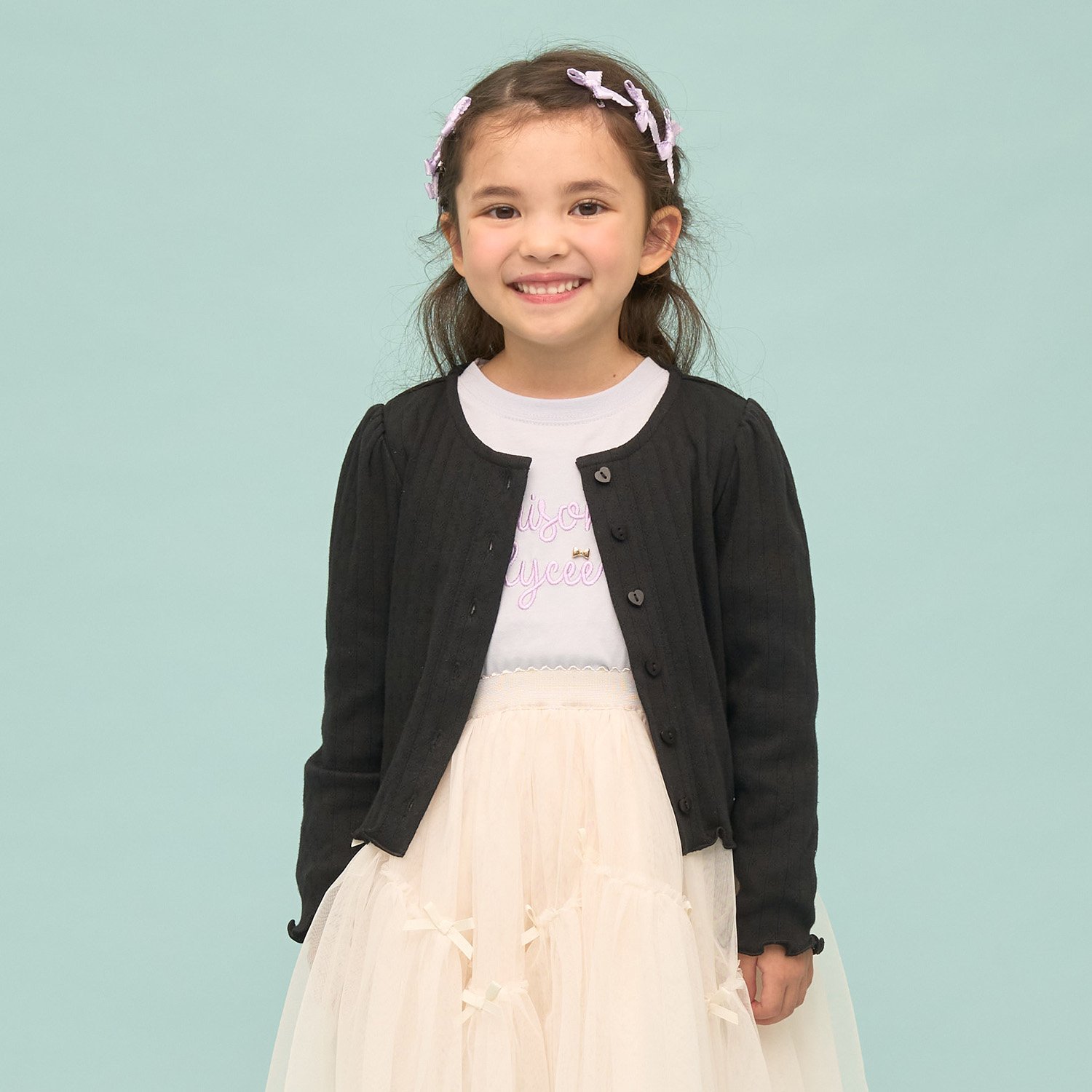 【UV加工】パターンメッシュカーディガン