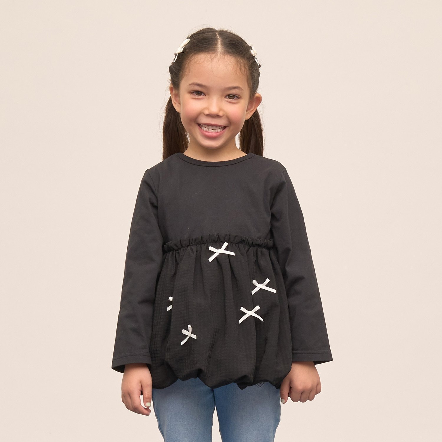 【綿100％】 【速乾・UV・型崩れしない】【どちらが前でもOK】【ムテキT】バルーンペプラムトップス