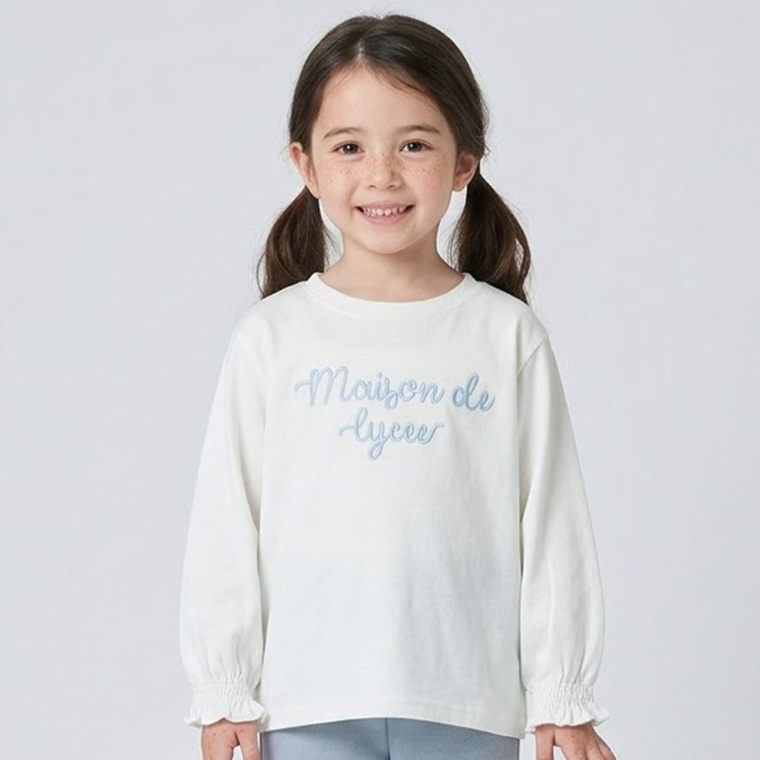 【綿100％】 【速乾・UV・型崩れしない】【ムテキT】ロゴ刺しゅうシャーリングスリーブトップス