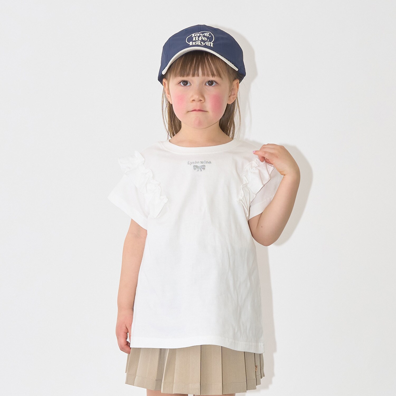 【綿100％】【速乾・UV・型崩れしない】【どちらが前でもOK】フリルAラインチュニックTシャツ