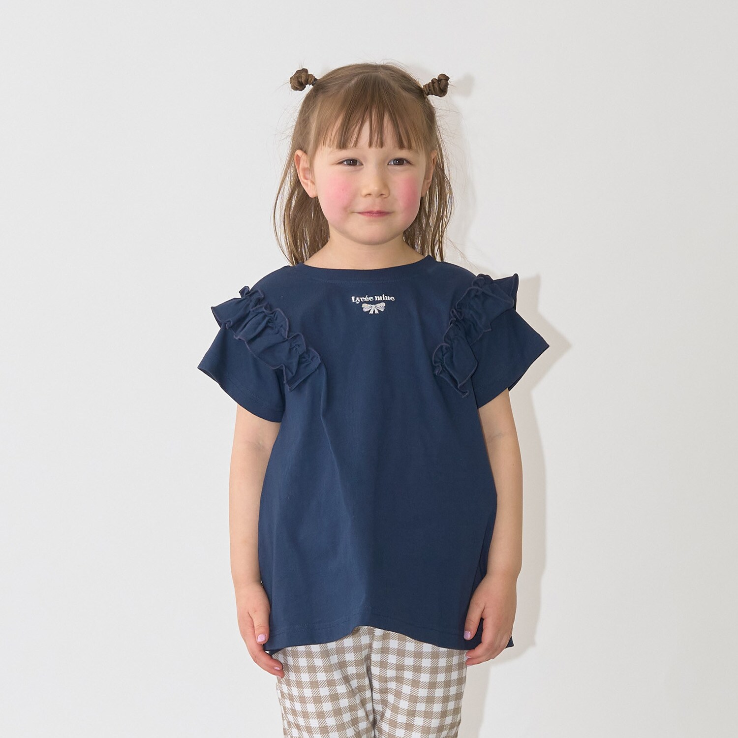 【綿100％】【速乾・UV・型崩れしない】【どちらが前でもOK】フリルAラインチュニックTシャツ