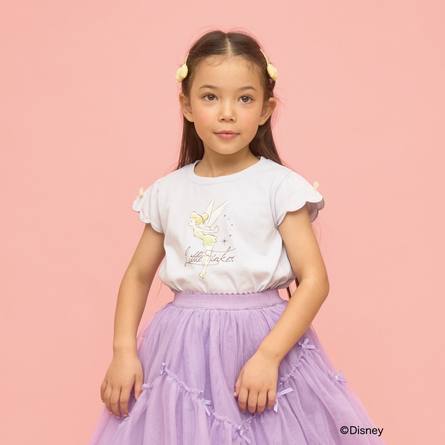 【綿100％】 【Disney】【速乾・UV・型崩れしない】スカラップスリーブアソート転写プリントTシャツ