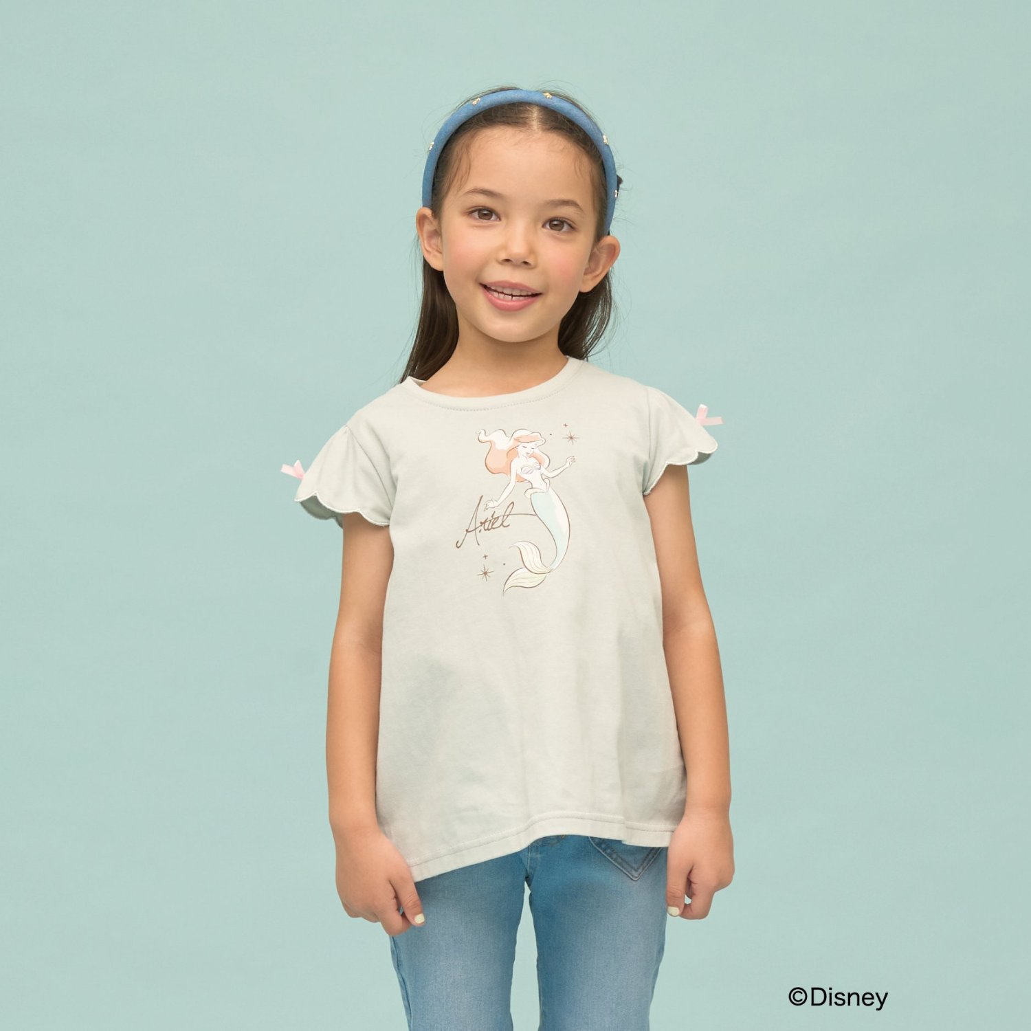 【綿100％】 【Disney】【速乾・UV・型崩れしない】スカラップスリーブアソート転写プリントTシャツ