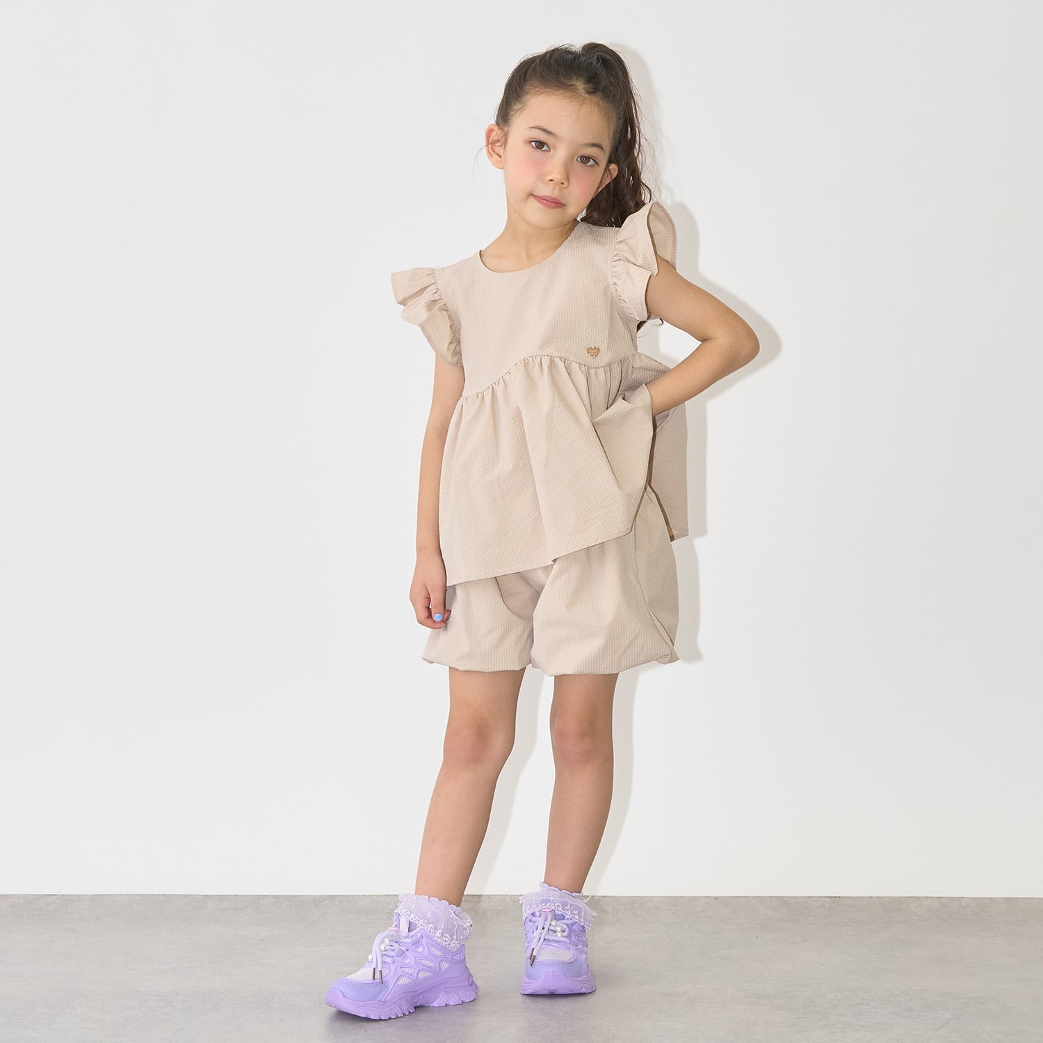 【セットアップ】なみなみペプラムブラウス・バルーンパンツセット