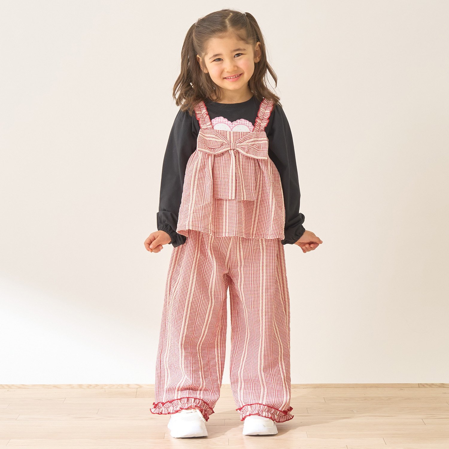 【セットアップ】リボン付きキャミトップス・ゆったりパンツセットアップ【Lycee mine バレエシリーズ】