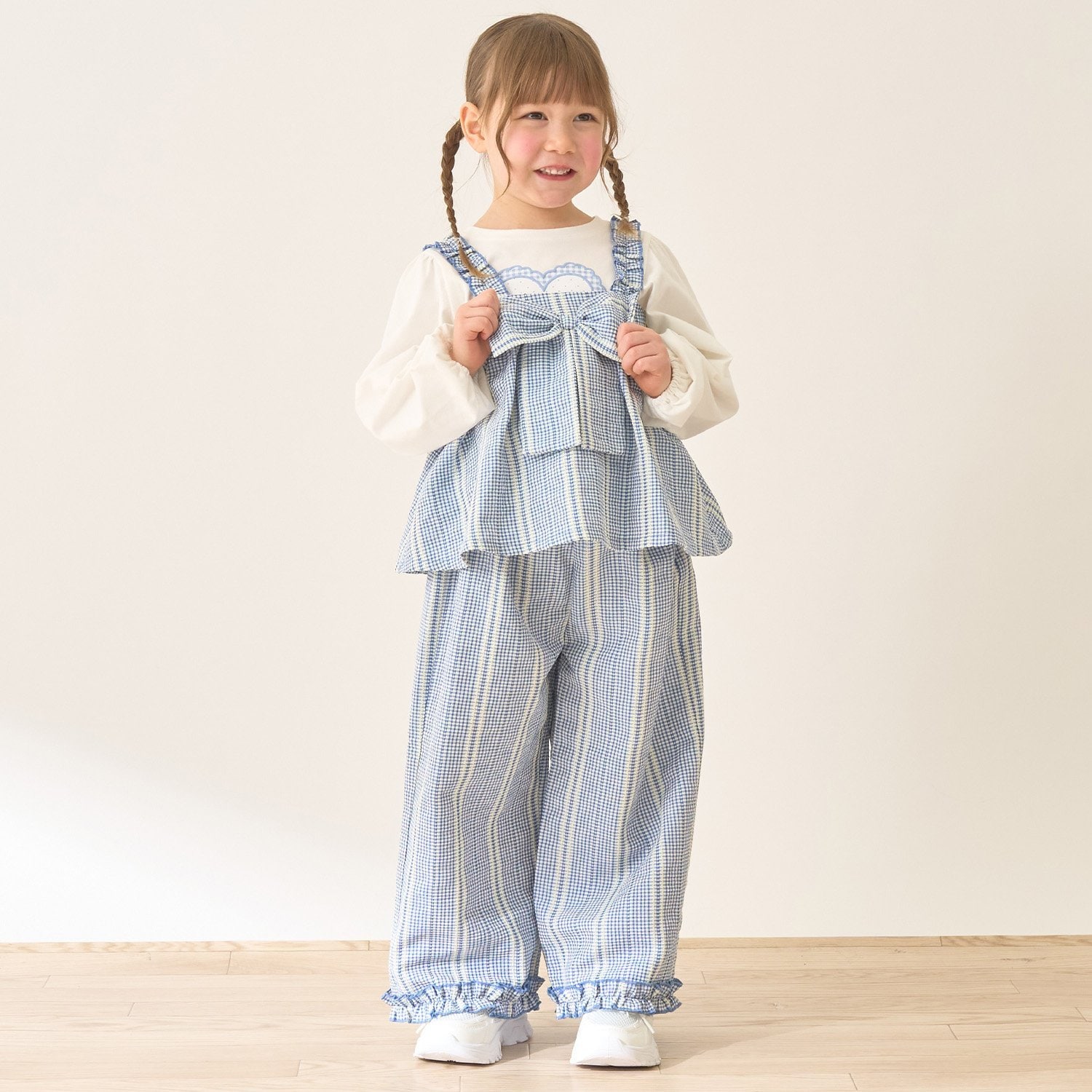 【セットアップ】リボン付きキャミトップス・ゆったりパンツセットアップ【Lycee mine バレエシリーズ】