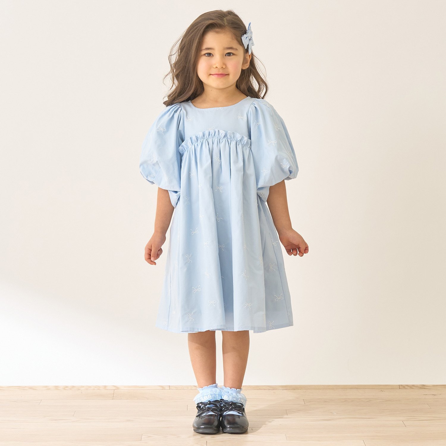 リボン刺しゅうふんわりワンピース【Lycee mineバレエシリーズ】