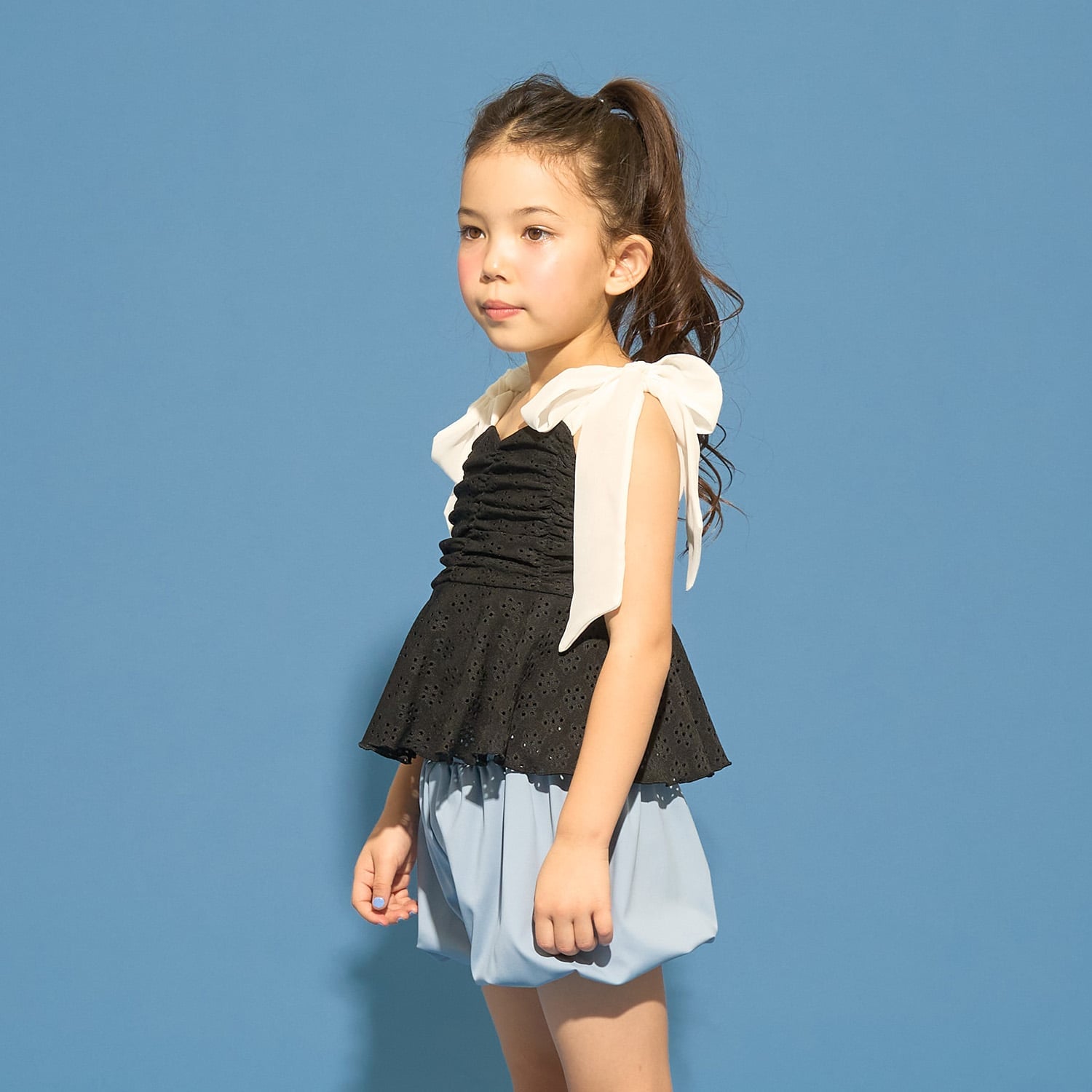 【SWIM】【UVカット】レーストップス・バルーンパンツセパレート水着