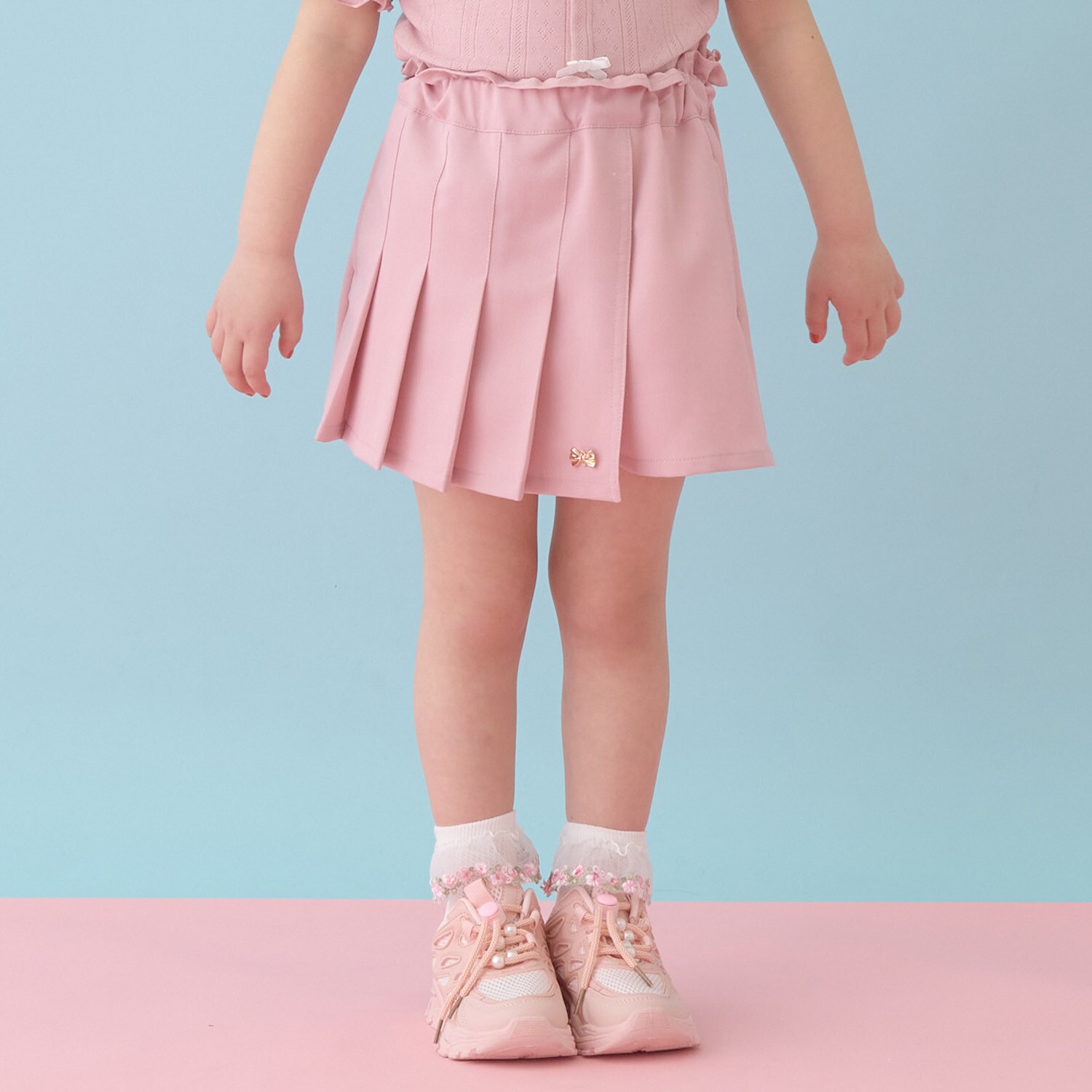 フロントプリーツハートポケットカラースカパン