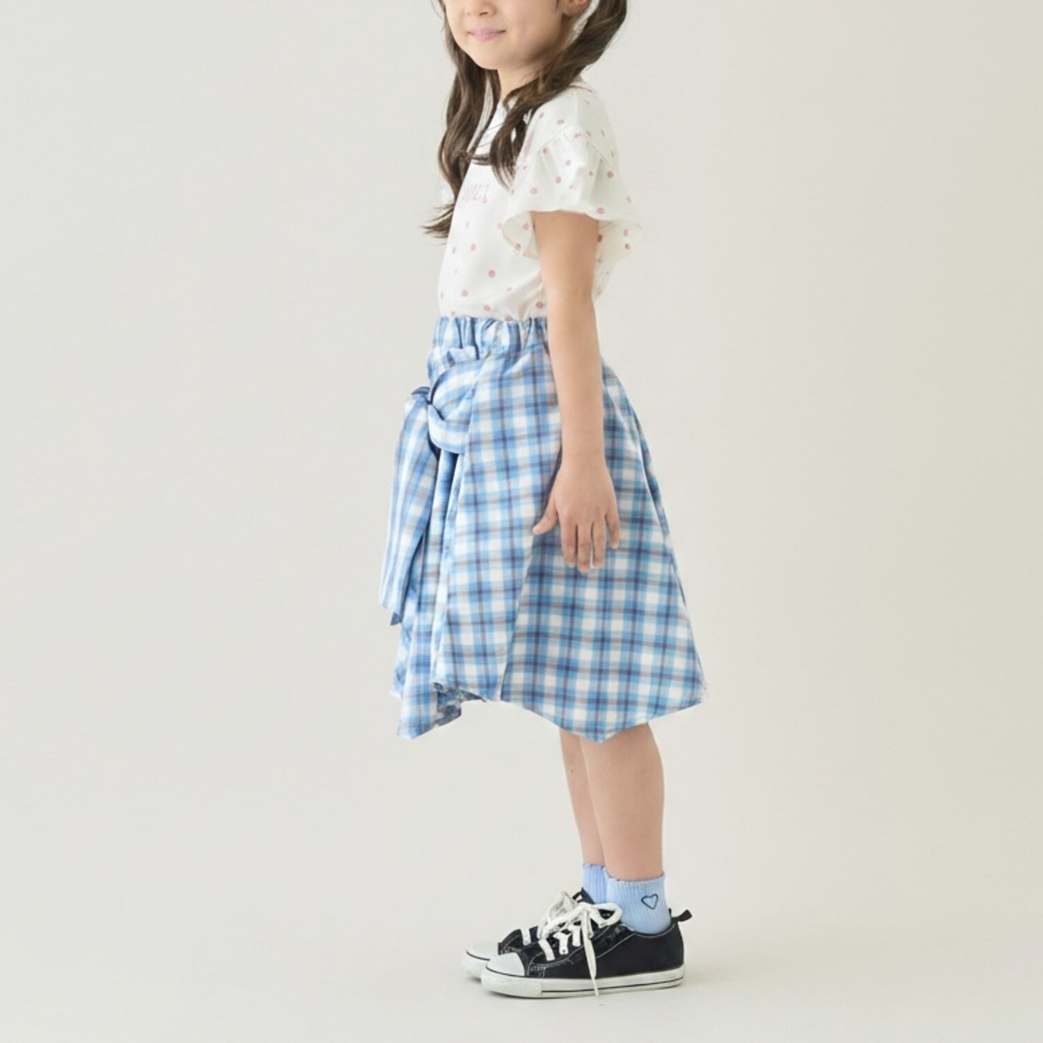 【安心/インパン付き】【たっぷりギャザー】シャツ風チェックスカート(インパン付き)【子供服】【キッズ】【女の子】