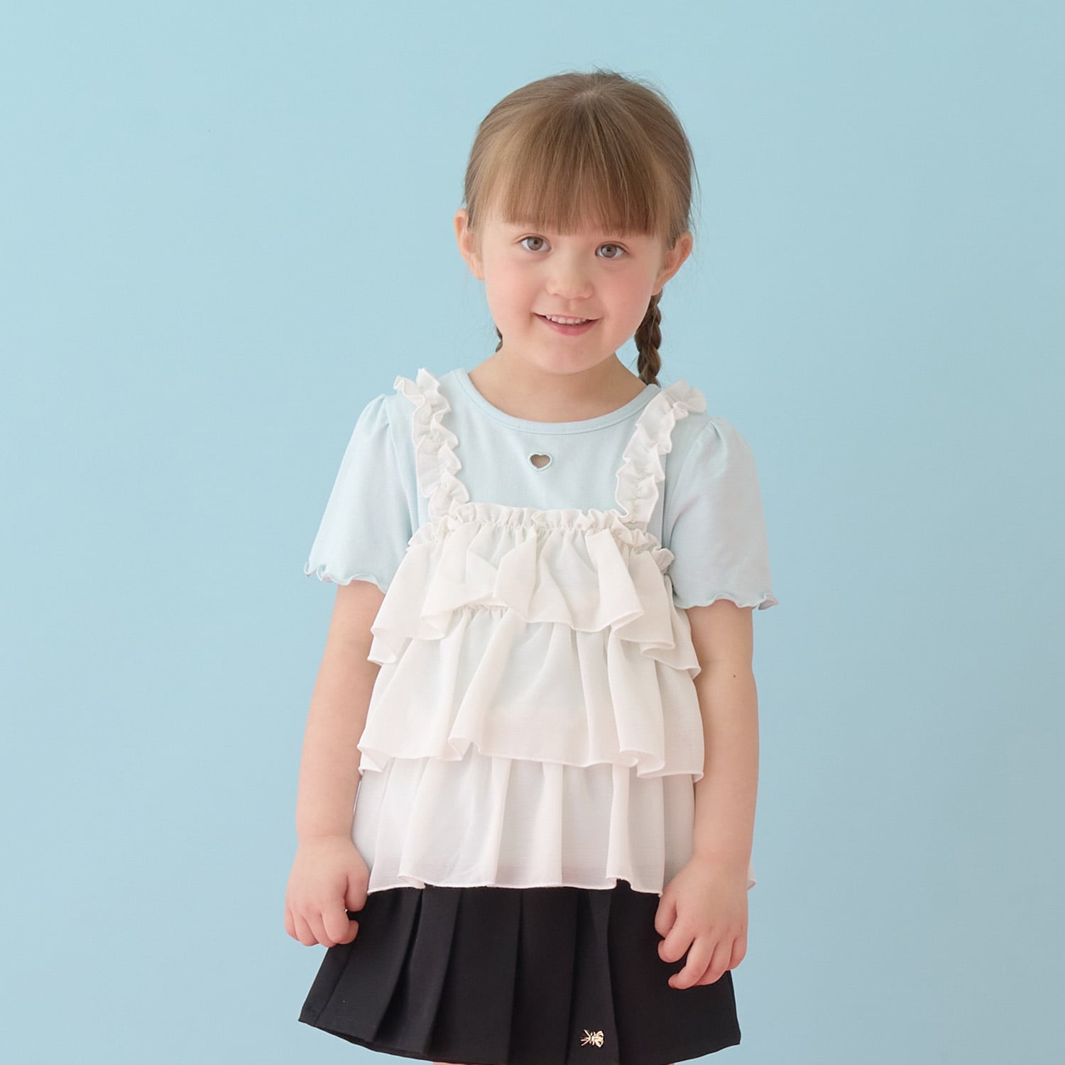 【どちらが前でもOK】【UVカット・接触冷感】ティアードキャミドッキングTシャツ