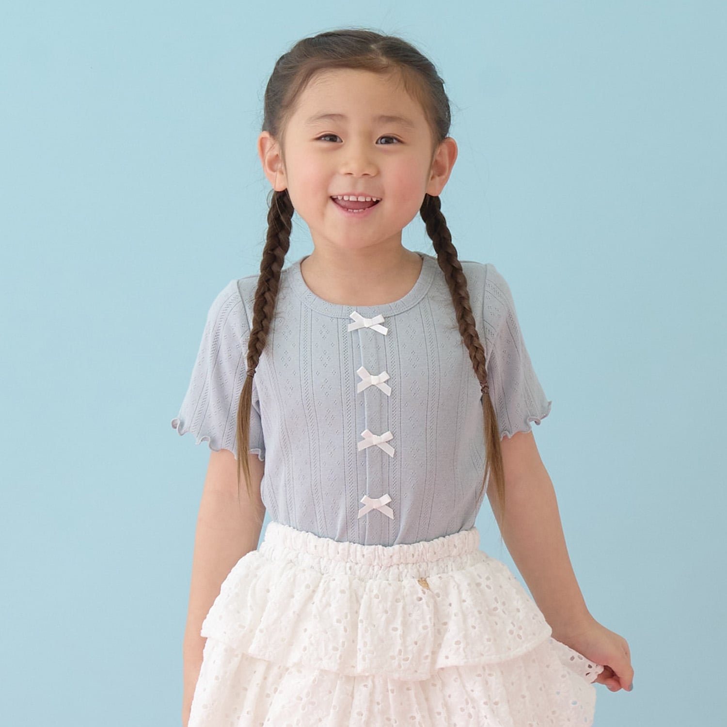 カーディガン風リボントップス