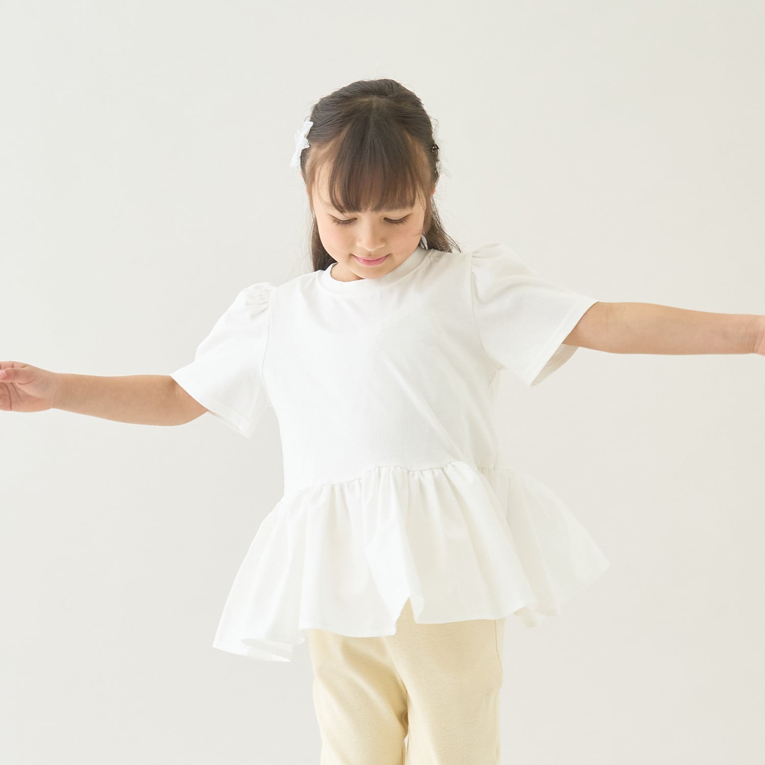 【ムテキＴ】【防汚・UV・接触冷感・型崩れしない】ペプラムＴシャツ