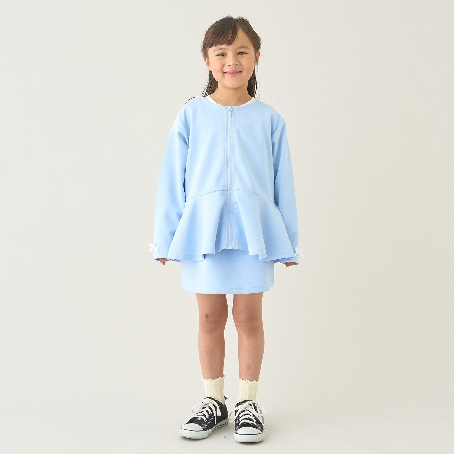 【スクール対応】【パフスウェット】ペプラムフルジップアップ