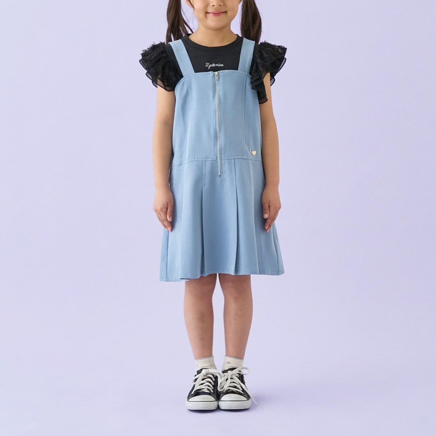【お着替えラクラク】プリーツワンピース【子供服】【キッズ】【女の子】