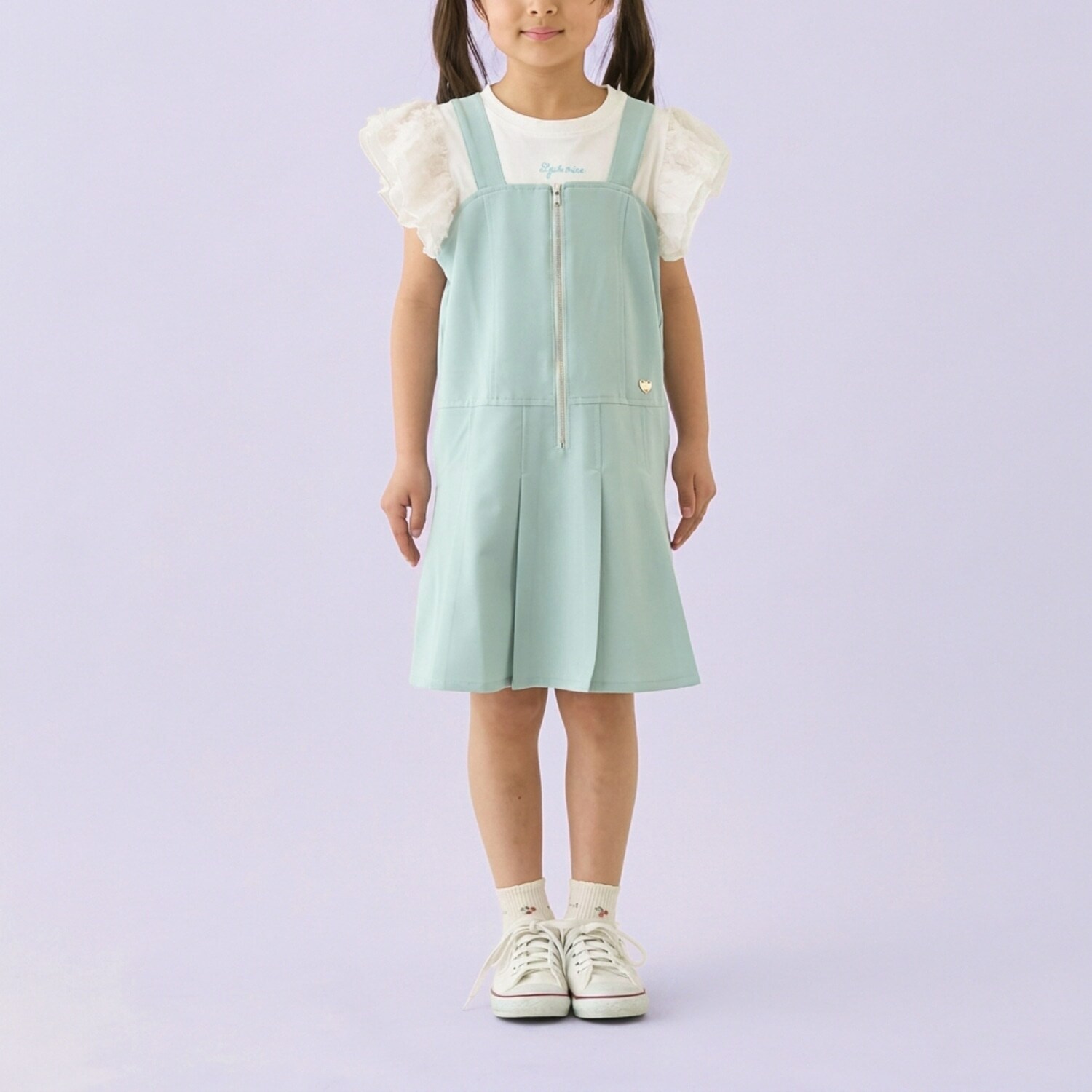 【お着替えラクラク】プリーツワンピース【子供服】【キッズ】【女の子】