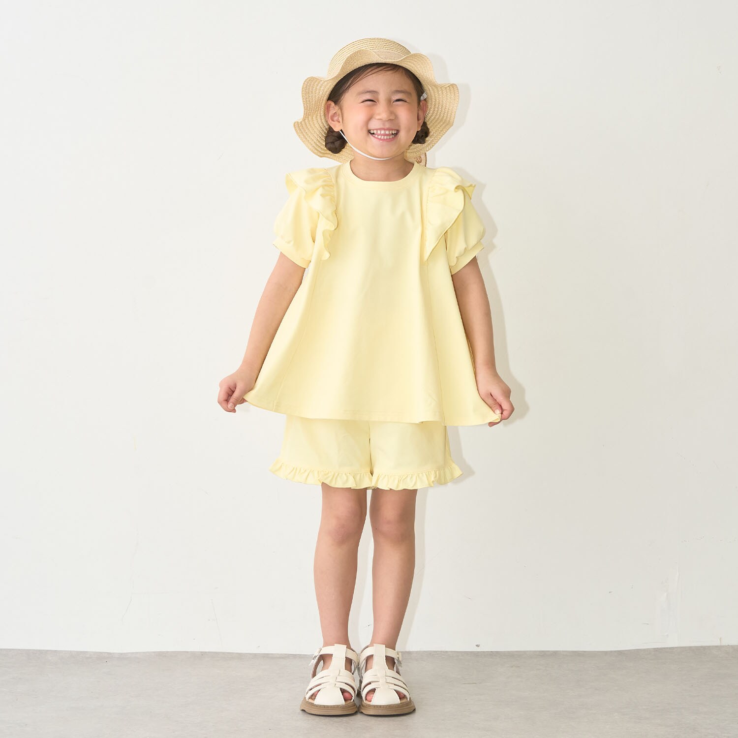 【一部予約商品】【水陸両用】【街でも海でも】【セットアップ】チュニックＴシャツ・ショートパンツセット【子供服】【キッズ】【女の子】