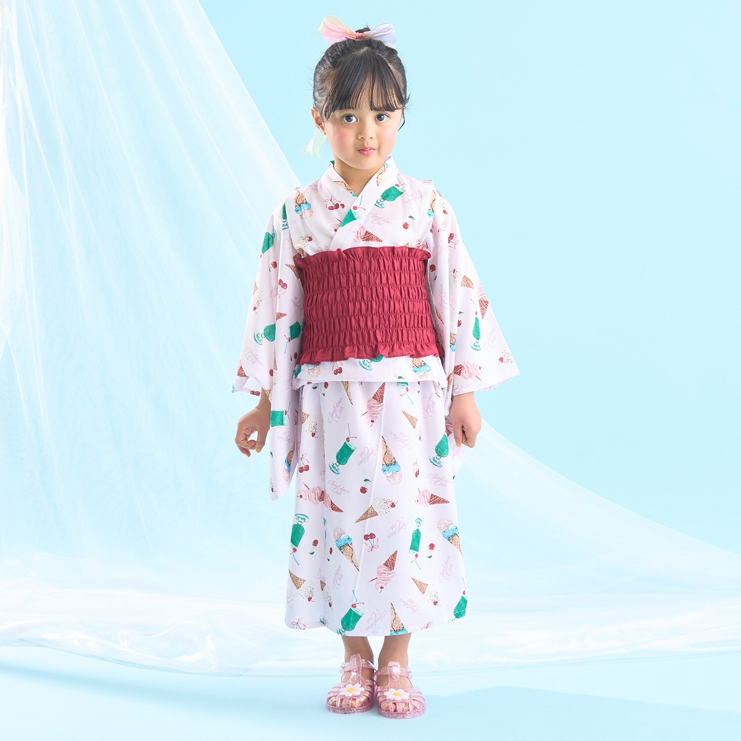 【予約/4月下旬～5月上旬入荷予定】【簡単着付け♪】【接触冷感】4wayセパレート浴衣つくり帯(OHANA)