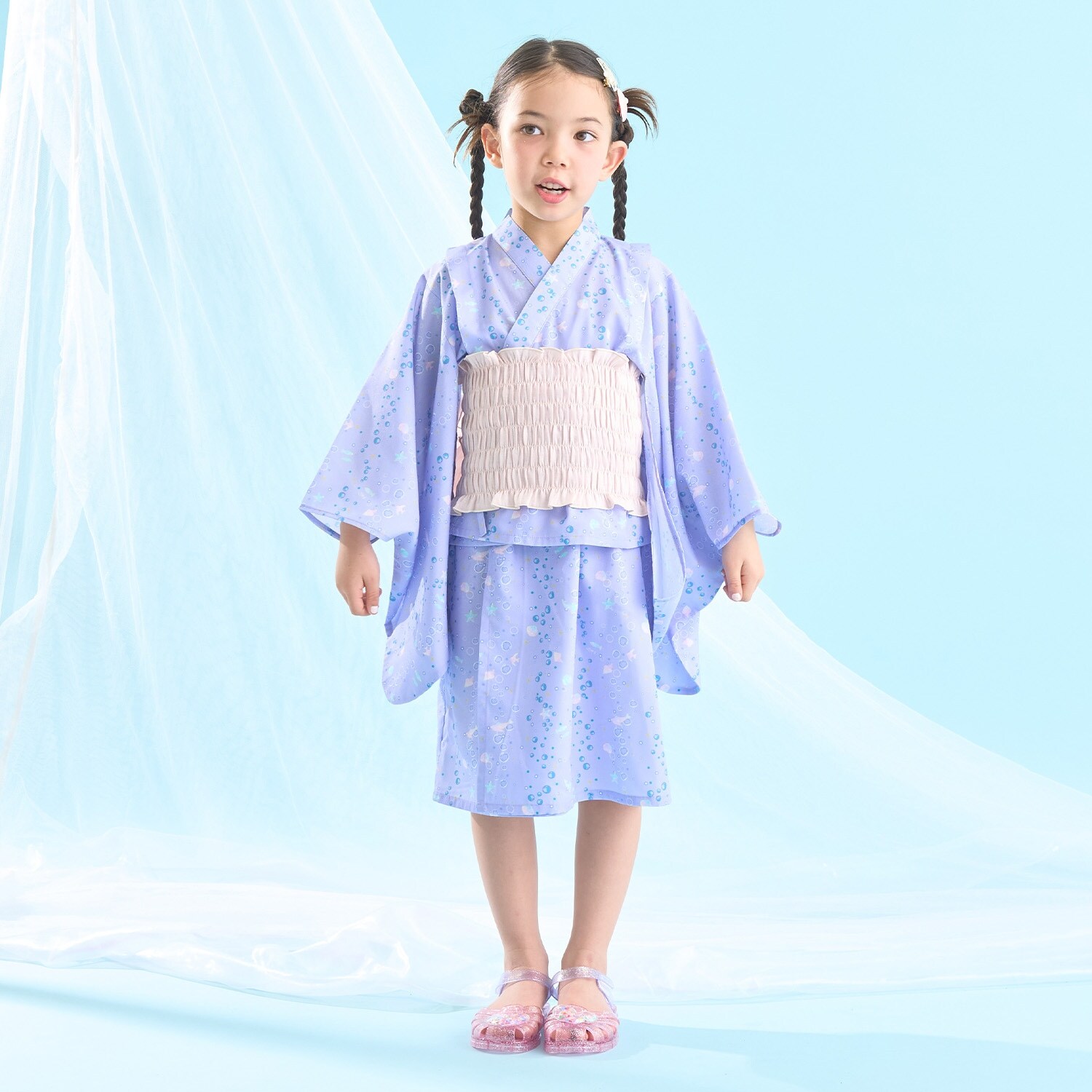 【予約/4月下旬～5月上旬入荷予定】【簡単着付け♪】【接触冷感】4wayセパレート浴衣つくり帯(OHANA)