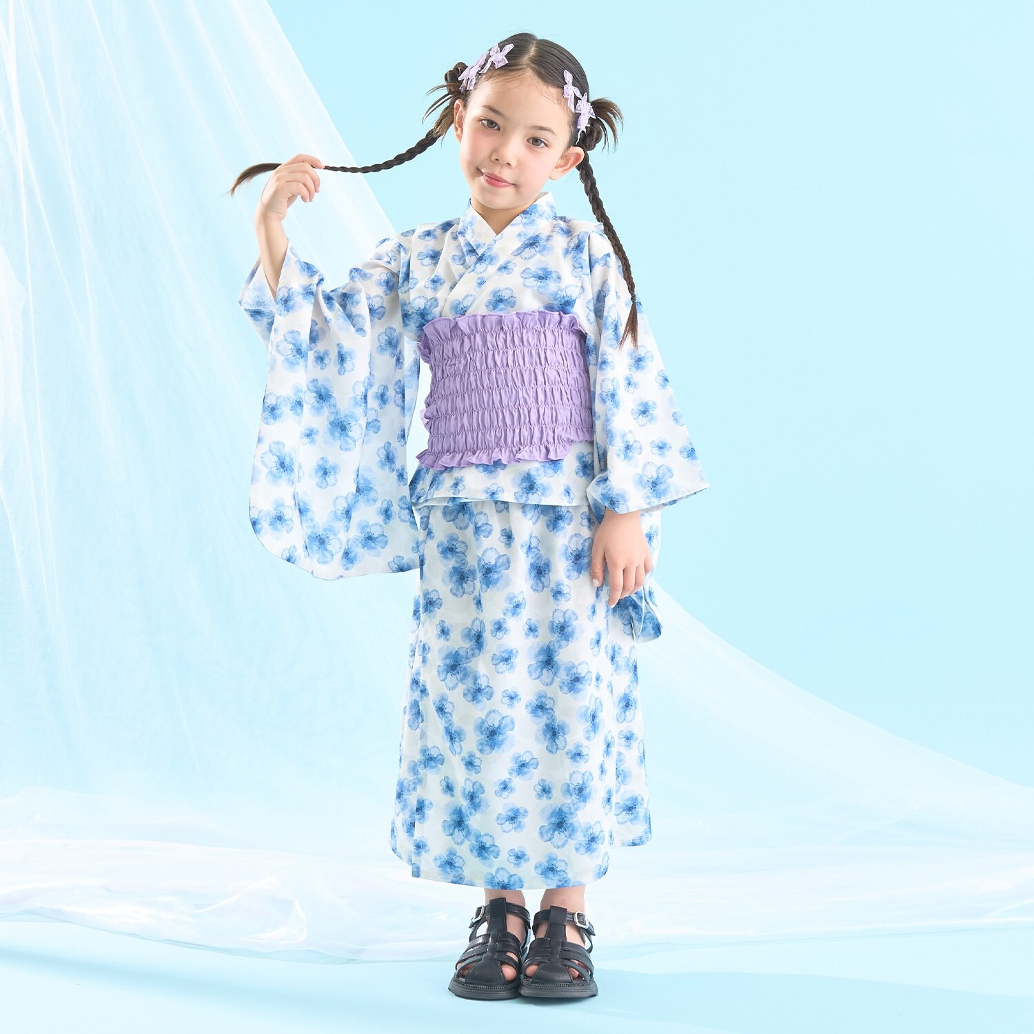 【予約/4月下旬～5月上旬入荷予定】【簡単着付け♪】【接触冷感】4wayセパレート浴衣つくり帯(kawaii)