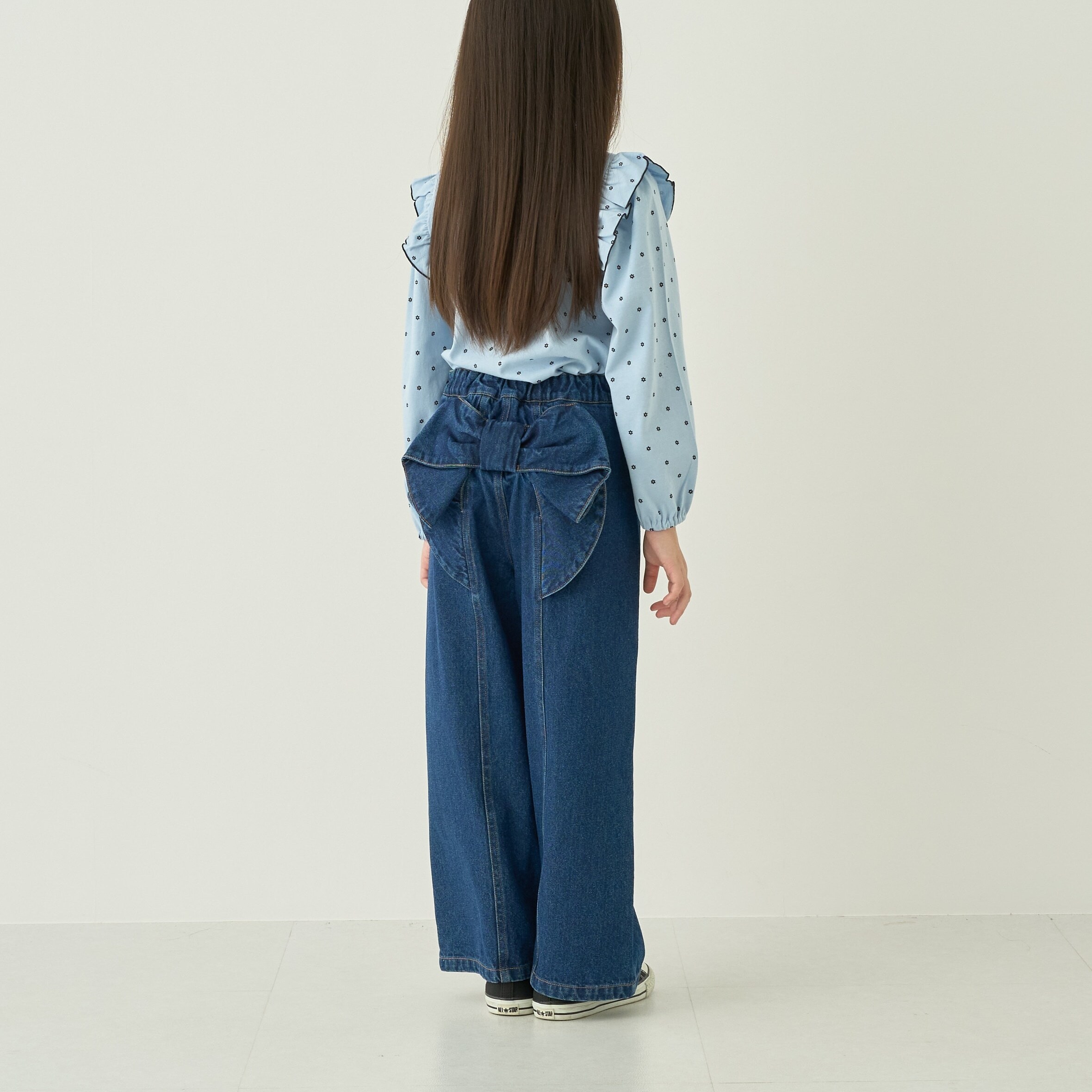 【スクールにもオススメ】バックリボンワイドパンツ