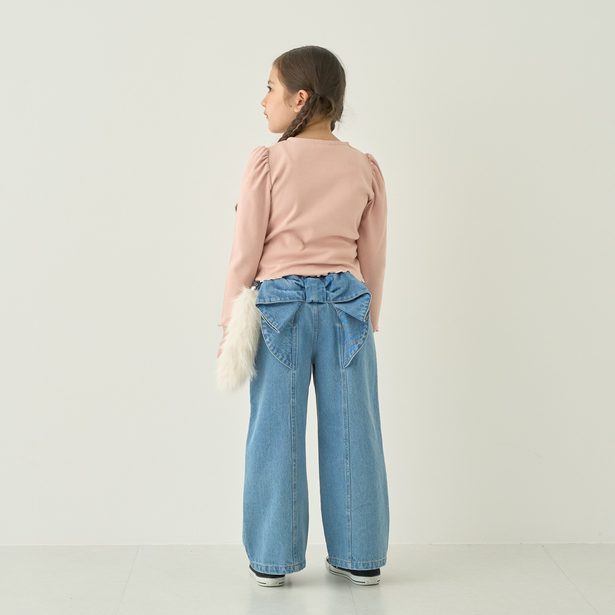 【スクールにもオススメ】バックリボンワイドパンツ