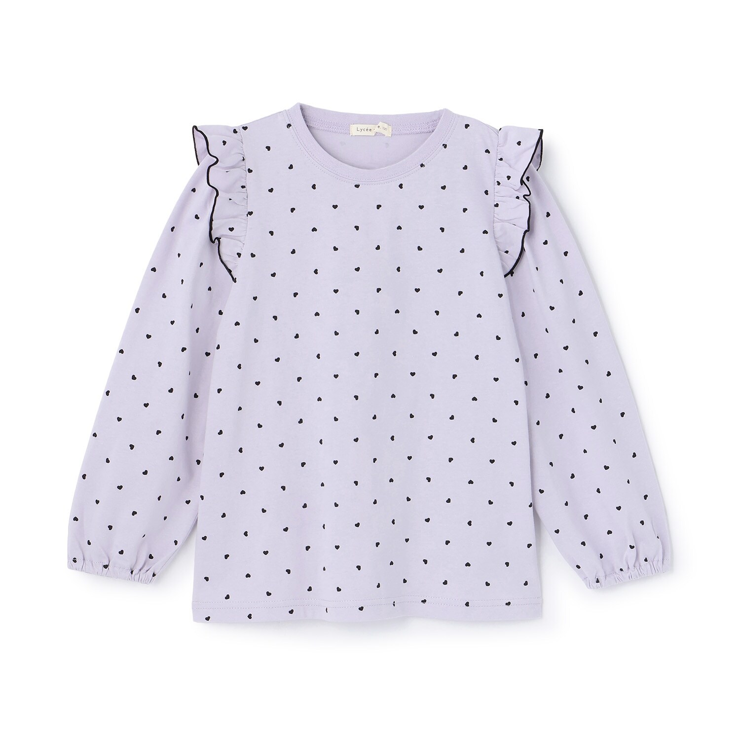 【綿100%】【ムテキT】【防汚/UV/速乾】フリルつきボリュームスリーブ総柄Tシャツ