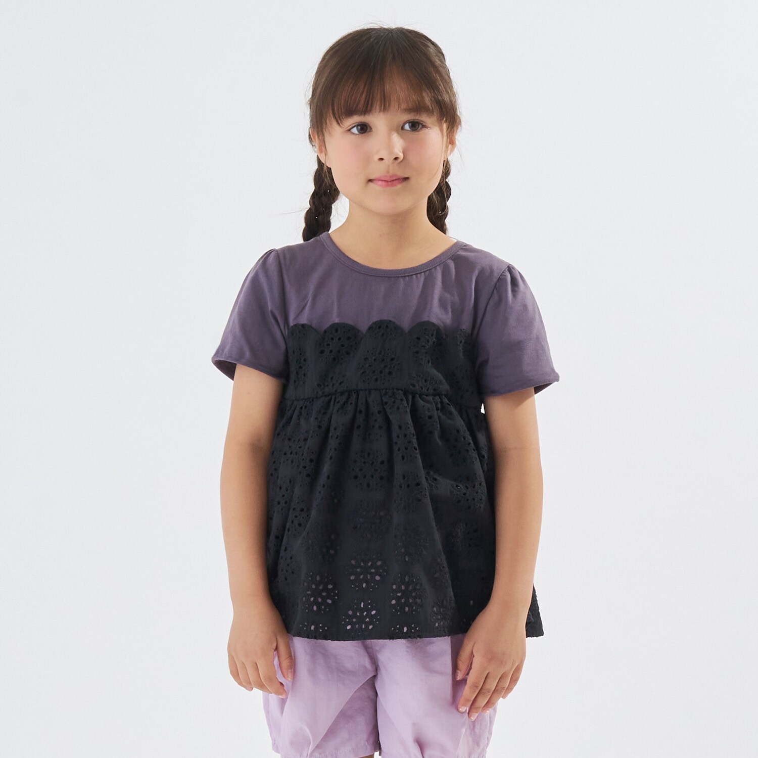 【予約/6月下旬～7月上旬入荷予定】【綿100%】【前後どちらが前でもOK】ドッキングトップス