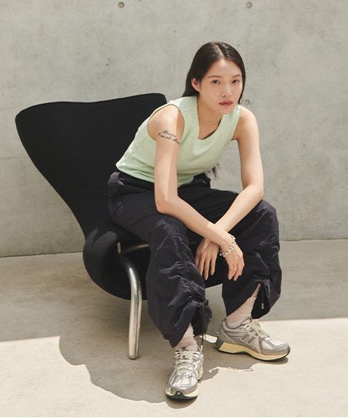 シャーリングワイドパンツ