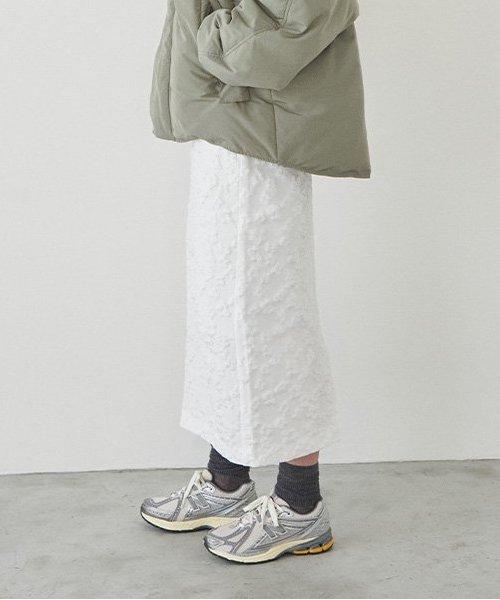 花ジャガードタイトスカート