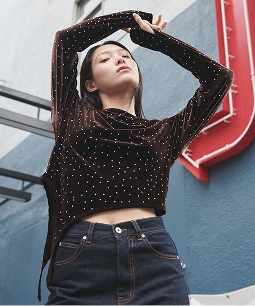 ベロアスパンコールプルオーバー