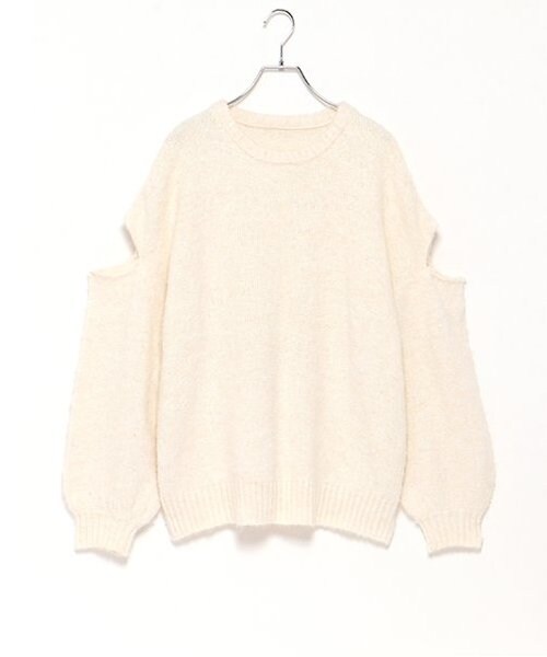 MIX編みニットプルオーバー