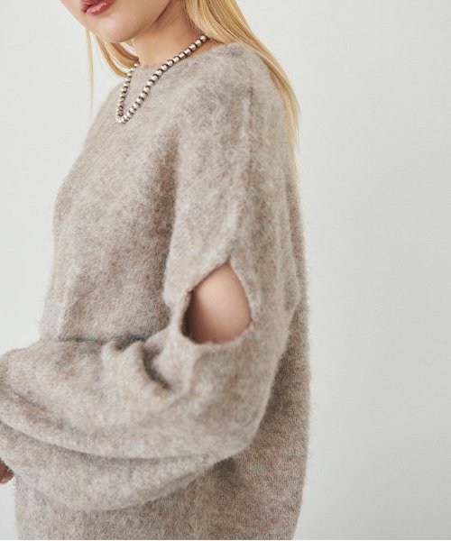 MIX編みニットプルオーバー