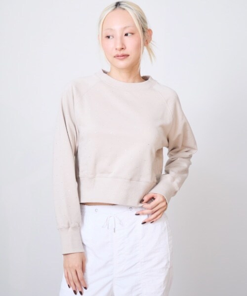 ラインストーン裏毛プルオーバー