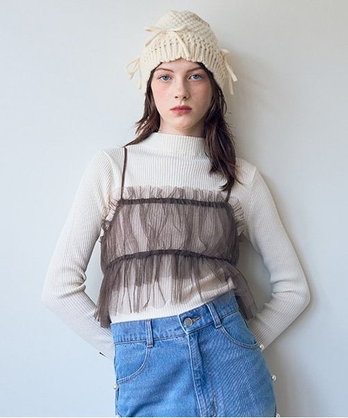 チュールビスチェニットSET【韓国ファッション】