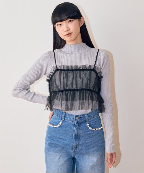 チュールビスチェニットSET【韓国ファッション】