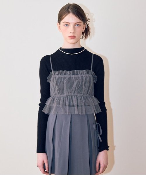 チュールビスチェニットSET【韓国ファッション】