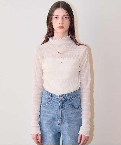 チュールハイネックインナー【韓国ファッション】