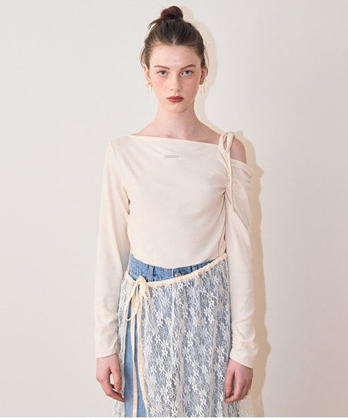 ワンショルリボンテレコ【韓国ファッション】